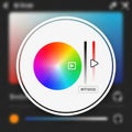Circular digital color wheel interface featuring a spectrum of colors wit Royalty Free Stock Photo