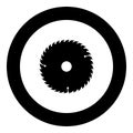 Circular disk icon black color in round circle