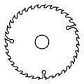 Circular disk icon black color illustration flat style simple image