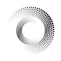 Circular dot frame. Circle border with effect halftone. Modern faded ring. Semitone shape round. Point boarder. Geometric dots pa