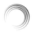 Circular dot frame. Circle border with effect halftone. Modern faded ring. Semitone shape round. Point sphere boarder. Dotted geom Royalty Free Stock Photo