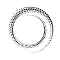 Circular dot frame. Circle border with effect halftone. Modern faded ring. Semitone shape round. Point sphere boarder. Dotted geom