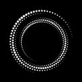 Circular dot frame. Circle border logo. Effect halftone. Modern faded ring icon. Semitone shape round. Point sphere boarder. Dotte