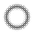 Circular dot frame. Circle faded dots. Round border with effect halftone star. Modern pattern. Futuristic ring. Fades boarder isol Royalty Free Stock Photo