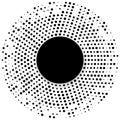 Abstract Circular Black Halftone Dots Pattern in White Background