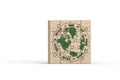 Circular economy icon on complete wooden puzzle, make, use, reuse, repair, recycle, donate, resale for sustainable consumption