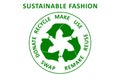 Sustainable Fashion, make, use, reuse, swap, donate, recycle with eco clothes recycle icon