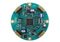 Circular electronic circuit board with multiple connectors and components for embedded systems Royalty Free Stock Photo