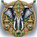 Circular Elephant Medallion Royalty Free Stock Photo