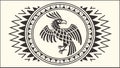 Circular Emblem with Stylized Eagle and Tribal Patterns, Cultural Symbol, vector design Generative AI Royalty Free Stock Photo