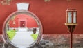 Circular entrance at the Palace of Abstinence, Temple of Heaven, Beijing, China Royalty Free Stock Photo