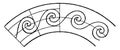 Circular Evolute Spiral is a wave pattern that mimics the wave of the sea, vintage engraving Royalty Free Stock Photo