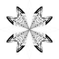 Circular fan broken arrows like spider net illusion arabesque satelite inspired structure abstract cut art deco illustration Royalty Free Stock Photo