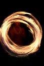 Circular fire dancing Royalty Free Stock Photo