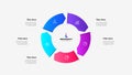 Circular five arrows steps infographic perfect for enhancing professional presentations. Showcasing progress and business related Royalty Free Stock Photo