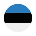 Circular Flag of Estonia Vector Icon and Button Design Royalty Free Stock Photo