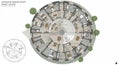 Circular floor plan of a \