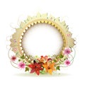 Circular floral frame