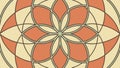 Circular Floral Geometric Pattern: Warm Symmetrical Motif, vector design Generative AI Royalty Free Stock Photo