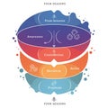 Circular flow chart representing a process with four sections: Awareness,