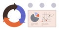 Circular Flow Diagram and Data Analytics Chart for Business Processes and Performance Metrics Royalty Free Stock Photo