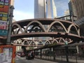 Circular footbridge in Causeway Bay, Hong Kong