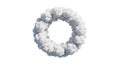 A circular formation of fluffy white clouds creates a ring-like shape against a plai Royalty Free Stock Photo