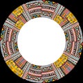 Circular frame with african ethnic motifs