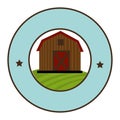 Circular frame with barn of two floors