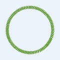 Isolated circular frame of boswellia sacra leaves. Flat vector illustration template.