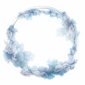 a circular frame made of clouds on a white background Royalty Free Stock Photo