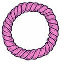 Circular Frame Made of Pink Twisted Rope Vector Graphic Element Royalty Free Stock Photo