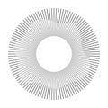 Circular frame. Round shape. Radial concentric lines