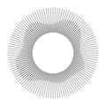 Circular frame. Round shape. Radial concentric lines