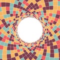 Circular geometric background with rhombuses.