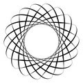 Circular geometric motif. Abstract grayscale op-art element