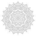 Circular geometric ornament. Round outline Mandala