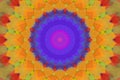 A hand drawn Vibrant and Colorful Mandala Art with Intersection shapes