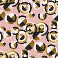 Circular geometric shapes retro seamless pattern