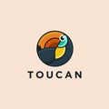 CIrcular geometric Toucan Bird logo icon vector template Royalty Free Stock Photo