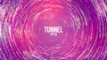 Circular geometric vector background. Purple Circle round colorful lines. Abstract disco vortex trail. Flat whirlpool cover