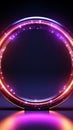 Circular glow A neon light forms a captivating and vibrant frame