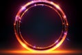 Circular glow A neon light forms a captivating and vibrant frame