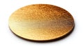 Circular gold textured plate isolated on white background Royalty Free Stock Photo