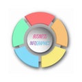 Circular graph with 5 steps, sections or stages. Pie chart for the user interface. Round infographic template for web and graphic