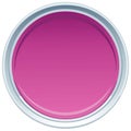 Circular graphic design element with pink gradient and silver border, isolated Royalty Free Stock Photo