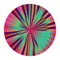 A circular graphic featuring radiating, multicolored stripes converging at the center. Royalty Free Stock Photo