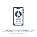 Circular graphic of mobile icon. Trendy flat vector Circular graphic of mobile icon on white background from Business and