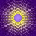 Abstract Circular Yellow Halftone Dots Pattern in Purple Background Royalty Free Stock Photo