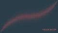 Circular Halftone Pattern Smooth Curved Border Vector Red Black Abstraction